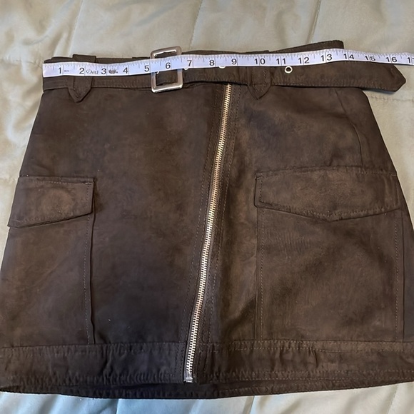 NWT Edgy Cargo Mini Skirt 4 Black Zipper Contemporary Minimalist grunge Divided - Picture 14 of 15